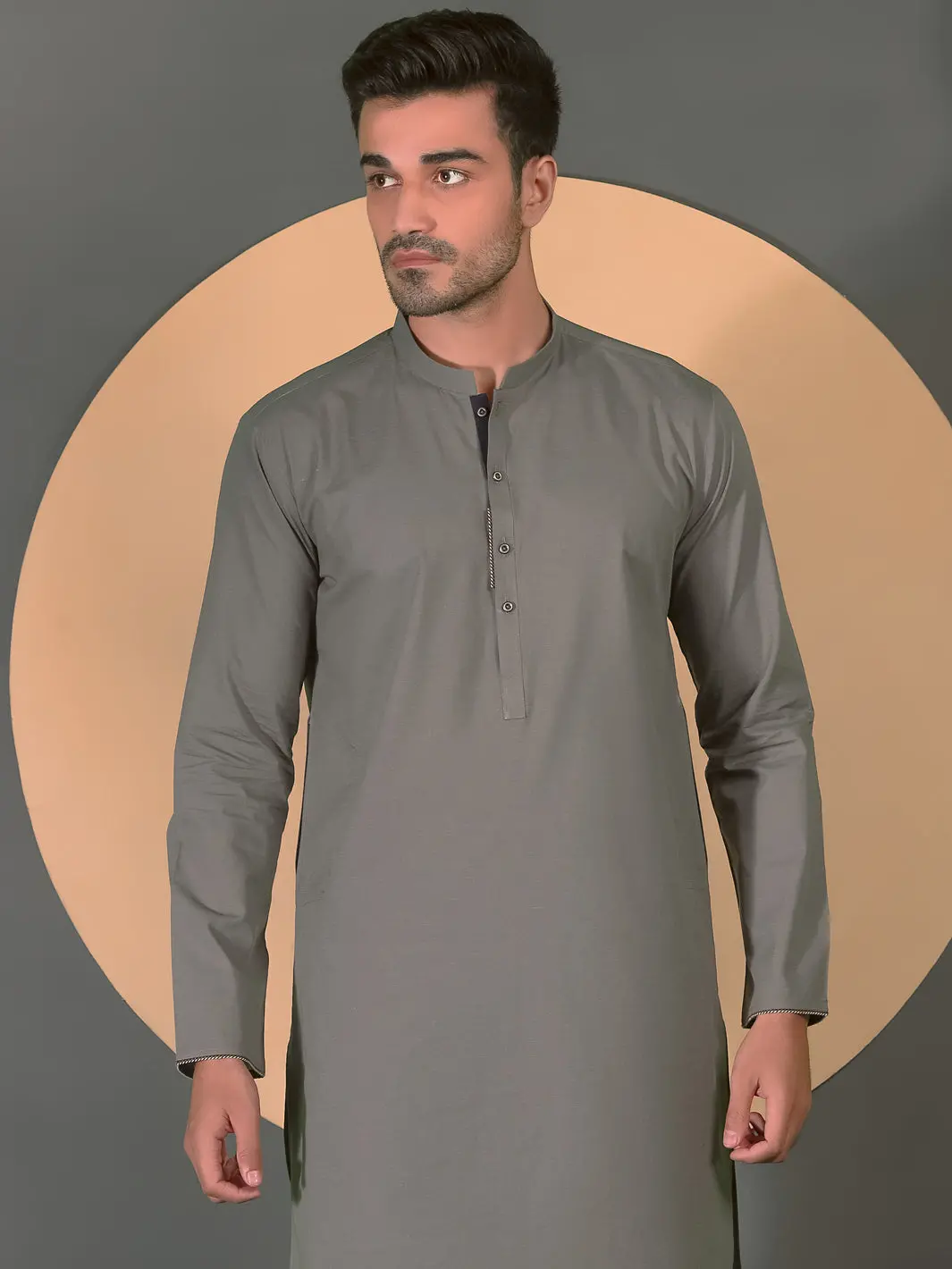 Grey Blended Men Unstitched Fabric - Al-Nizam-22 1