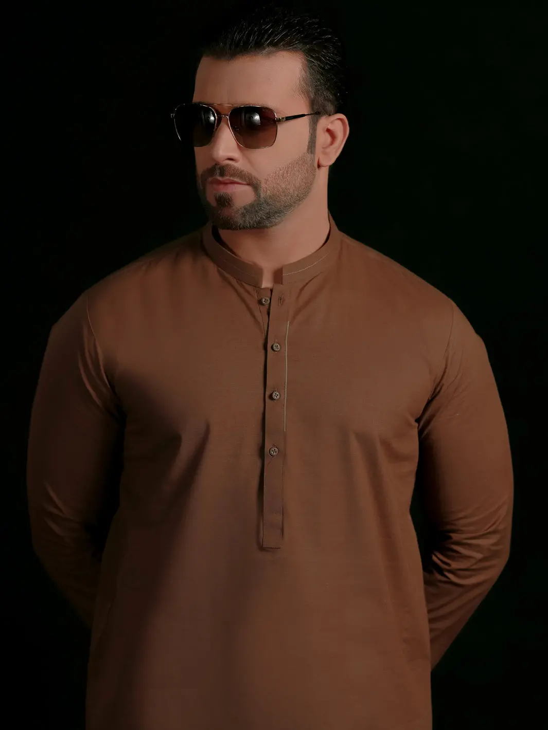 Brown Blended Men Unstitched Fabric - Al-Nizam-22 1