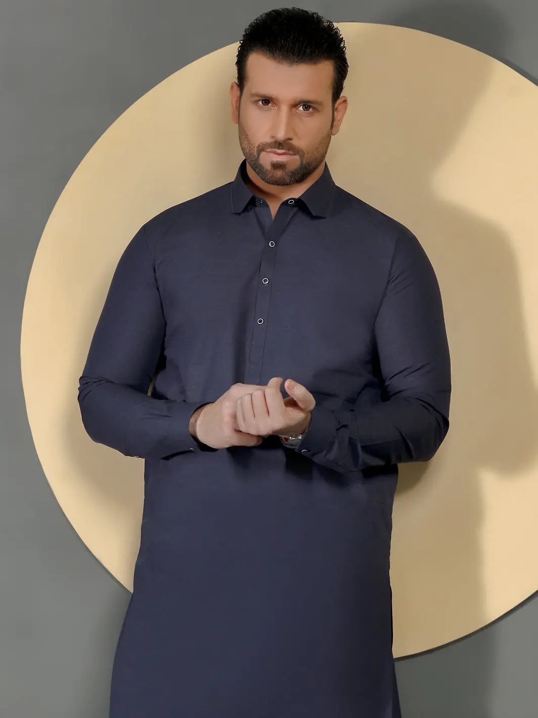 Blue Blended Men Unstitched Fabric - Al-Nizam-22 1