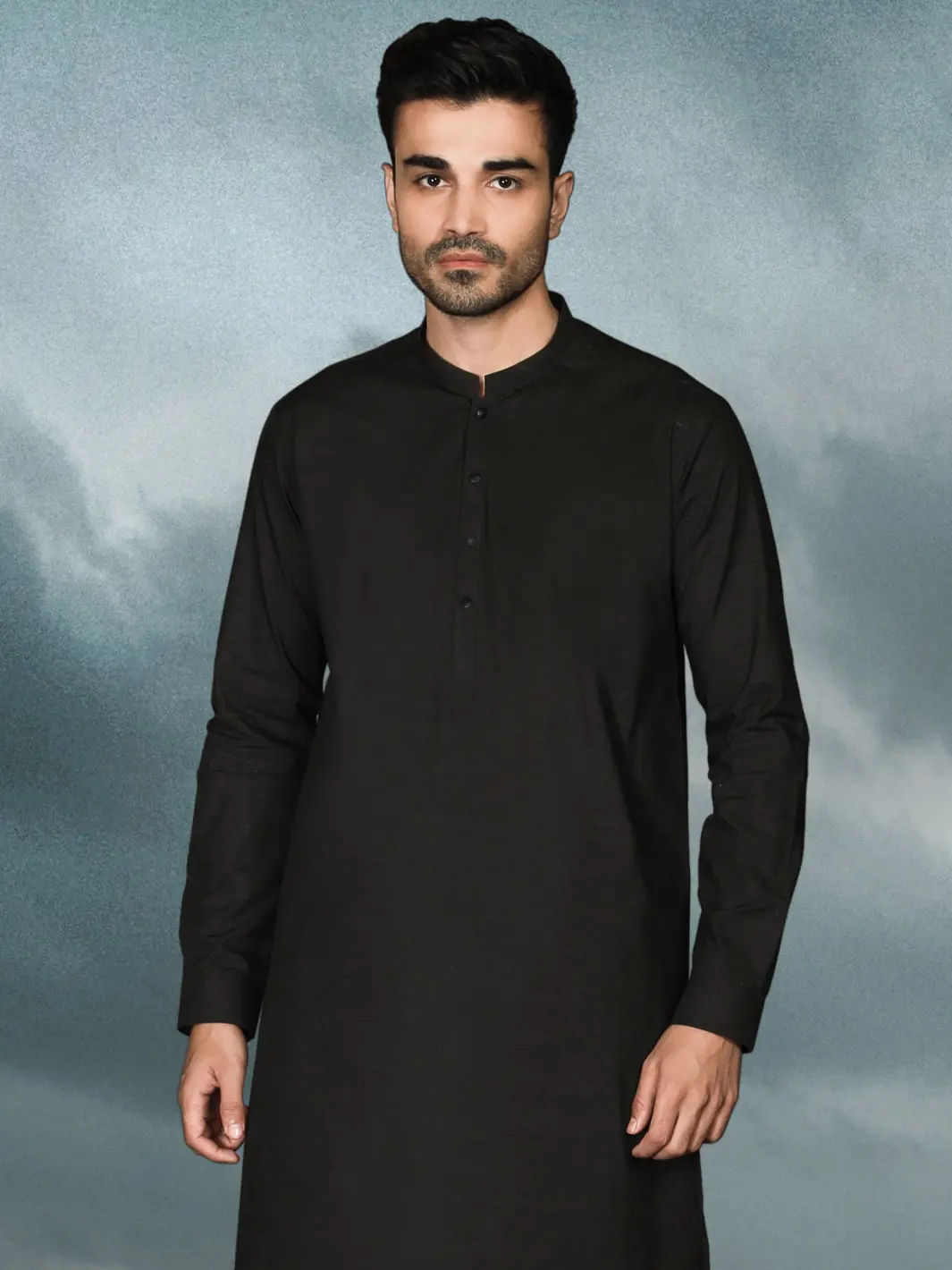 Black Blended Men Unstitched Fabric - Al-Nizam-22 1