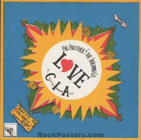 Auction - Aor 2.214 - Love - Big Brother Janis Joplin - 1967 Handbill - Rock Garden - Near Mint 2