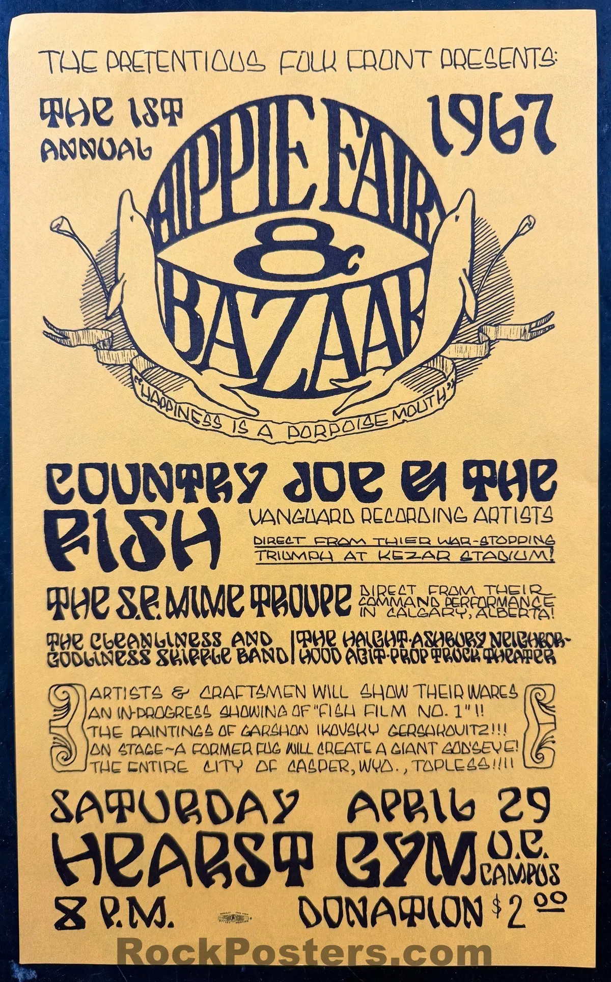 Auction - Aor 2.278 - Hippie Faire & Bazaar - 1967 Poster - Berkeley - Near Mint 1