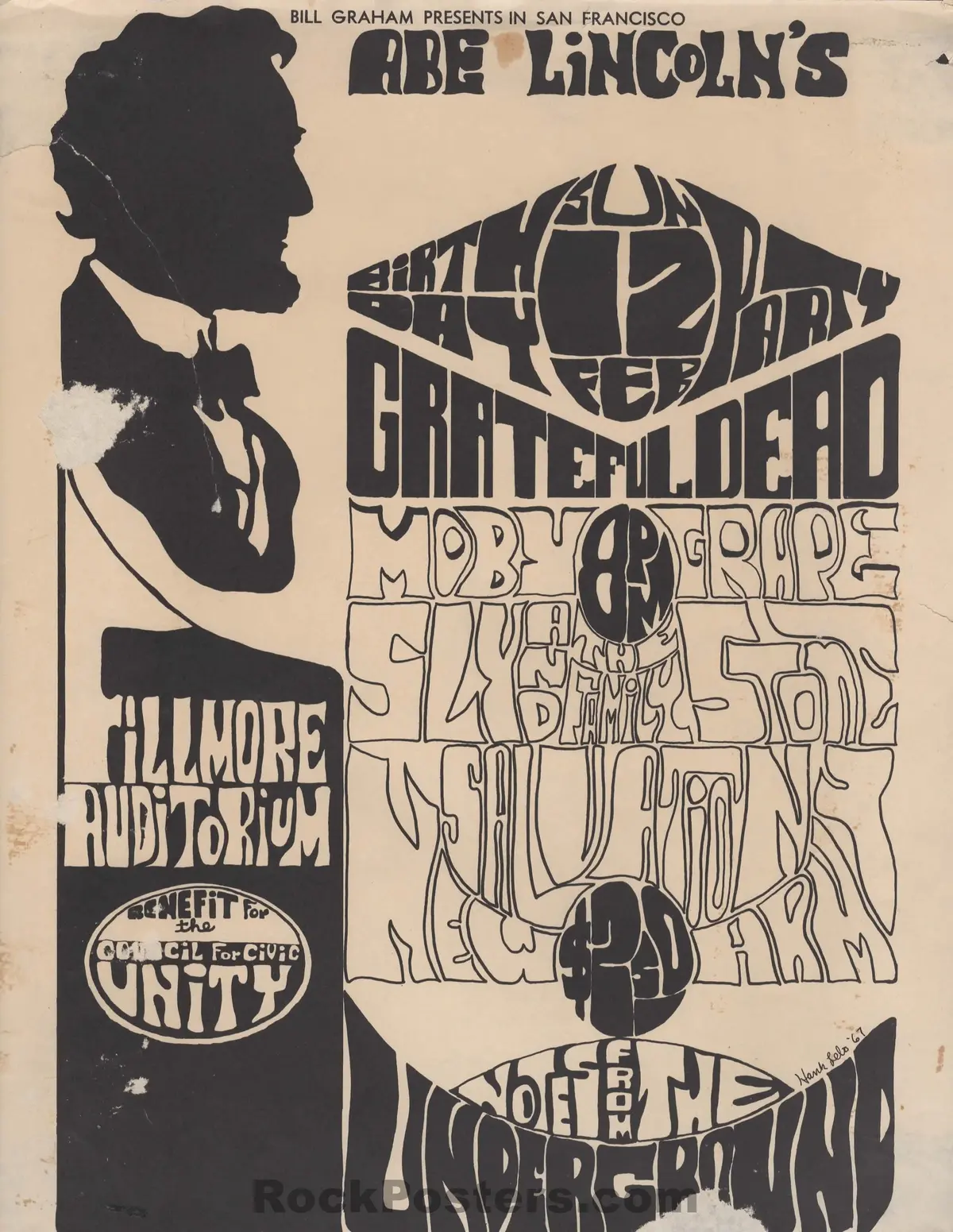 Aor 2.73 - Grateful Dead - 1967 Handbill - Fillmore Auditorium - Rough 1
