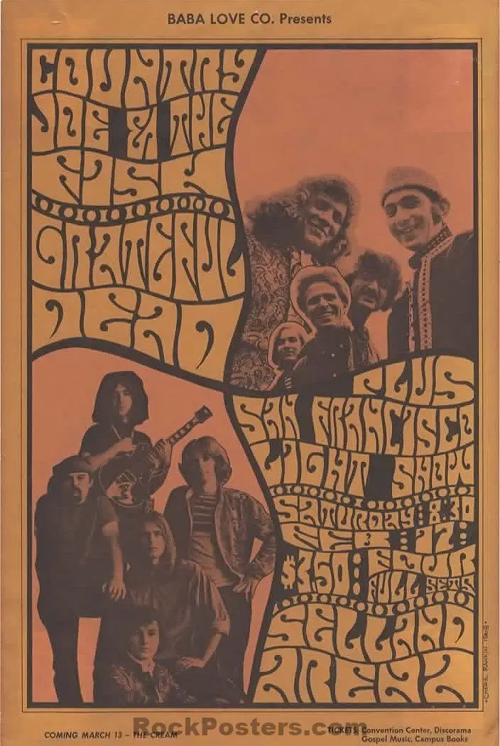 Auction - Aor 3.27 - Grateful Dead - 1968 Handbill - Selland Arena, Fresno - Very Good 1