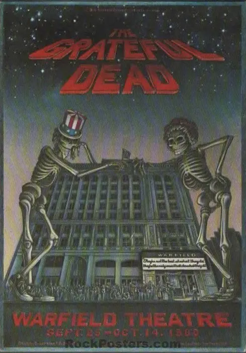 Auction - Aor 4.45 - Grateful Dead - 1980  2 Sided Handbill - Warfield Theater - Excellent 1