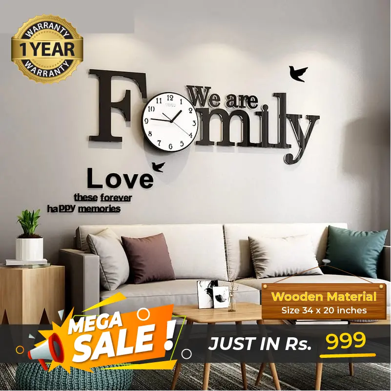 We Are Family Clock With White Dial 1