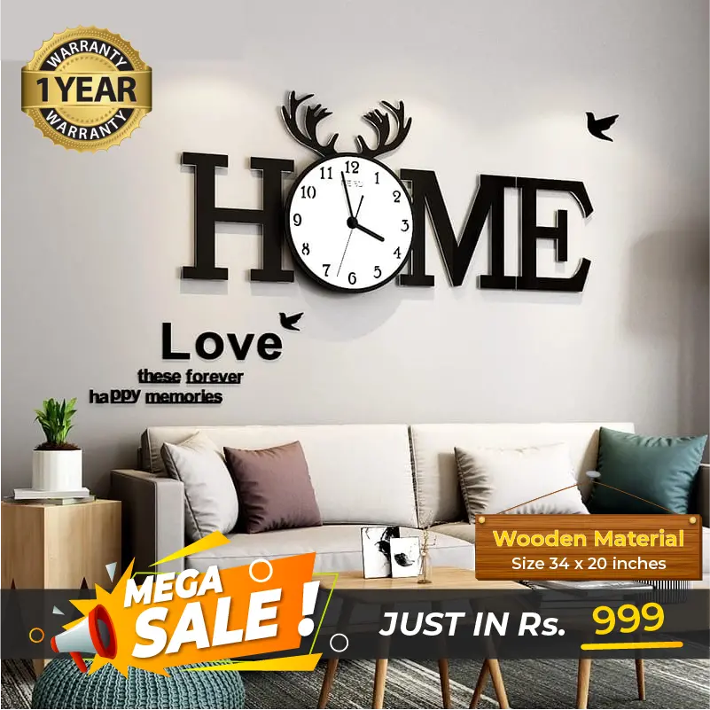 Home Clock With White Dial 1