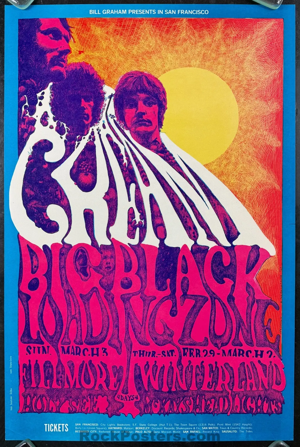 Auction - Bg-109 - Cream - Lee Conklin - 1968 Poster - Fillmore/Winterland - Excellent 1