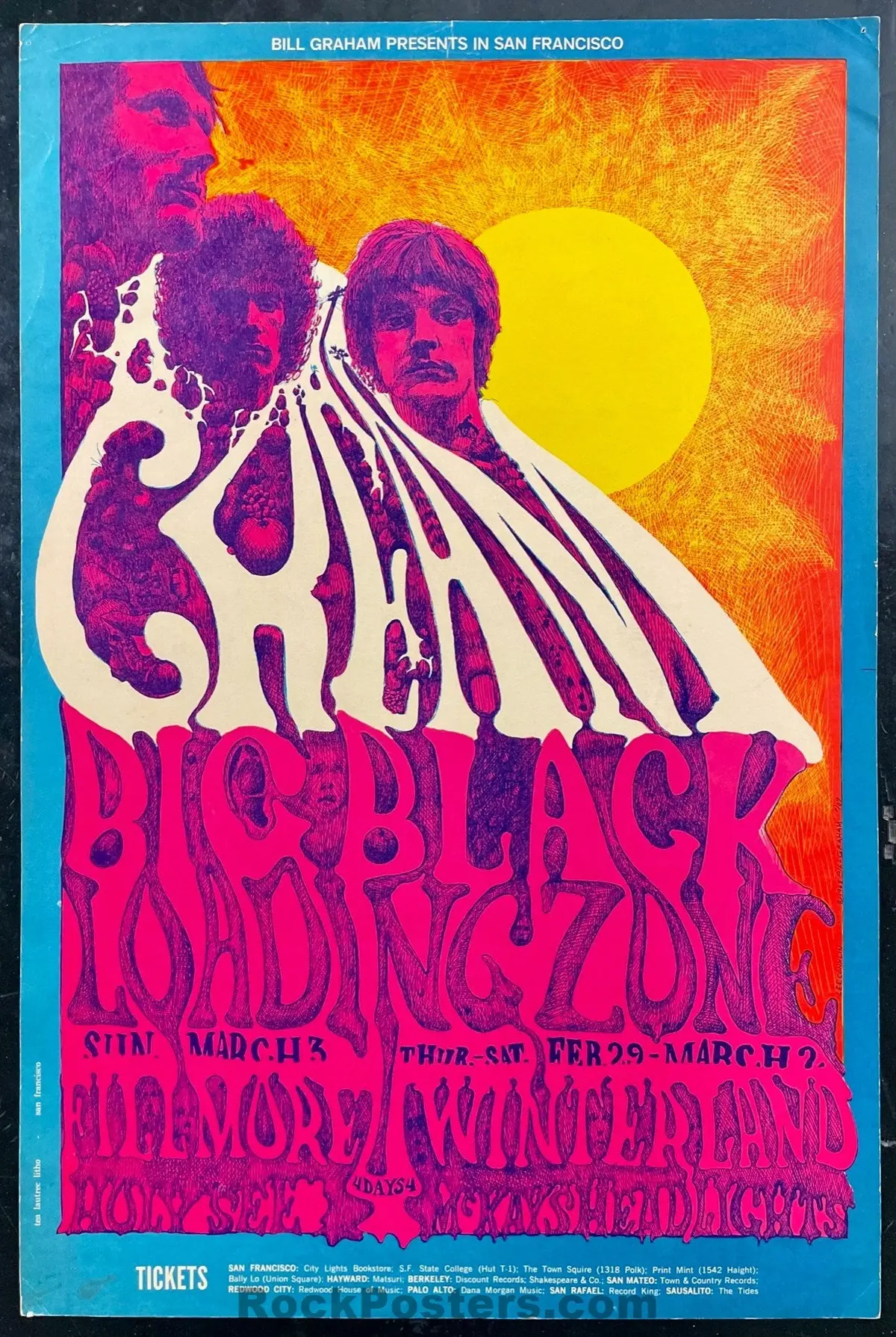 Auction - Bg-109 - Cream - Eric Clapton - Lee Conklin - Fillmore/Winterland - 1968 Poster - Very Good 1