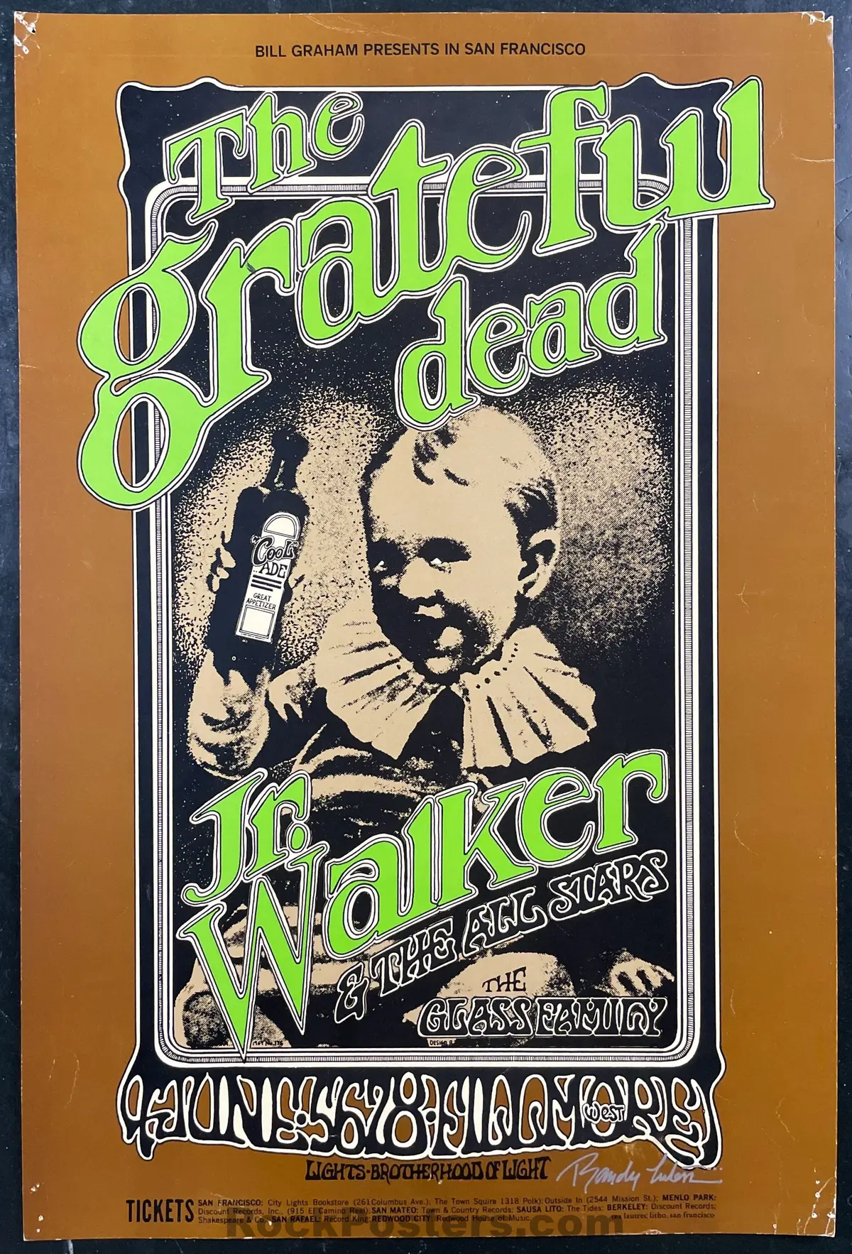 Auction - Bg-176 - Grateful Dead - Randy Tuten Signed -  Fillmore West - 1969 Concert Poster - Excellent 1