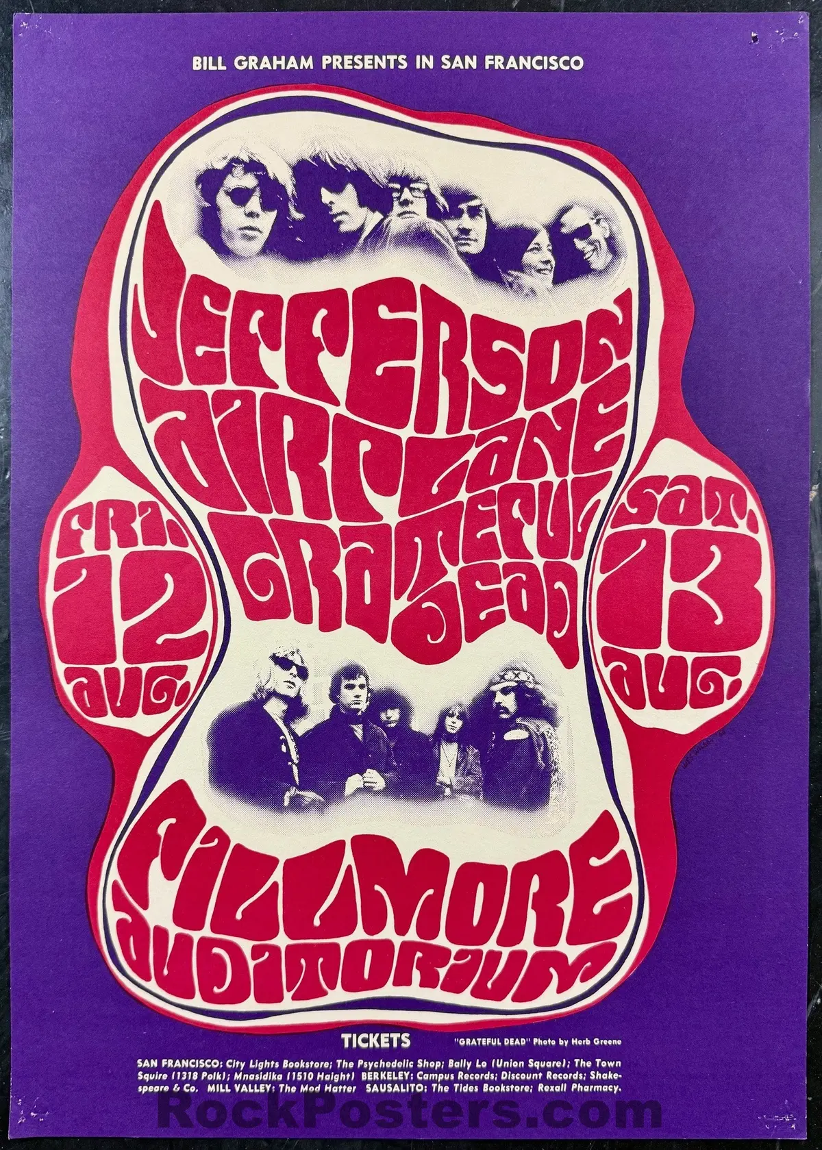 Auction - Bg-23 - Grateful Dead - Jefferson Airplane - Wes Wilson - 1966 Poster - Fillmore Auditorium - Excellent 1