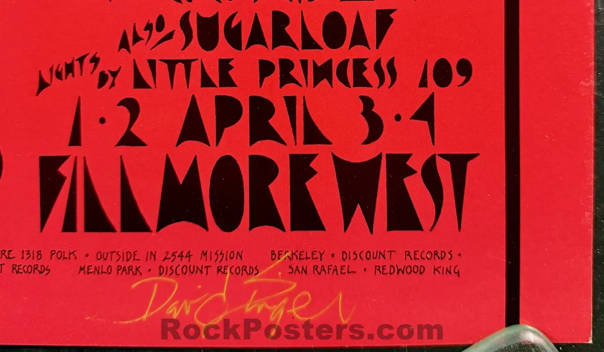 Auction - Bg-275 - Santana/J. Geils - David Signer Signed - 1971 Poster - Fillmore/Winterland - Near Mint 2