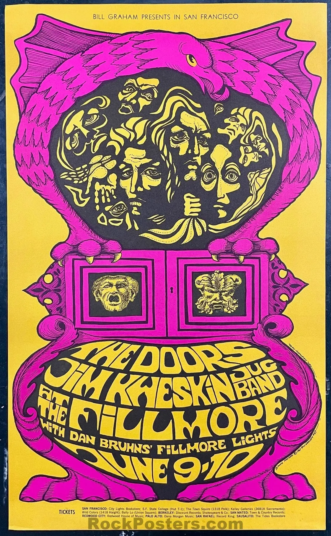 Auction - Bg-67 - The Doors - Bonnie Maclean - Fillmore Auditorium  - 1967 Concert Poster - Near Mint Minus 1