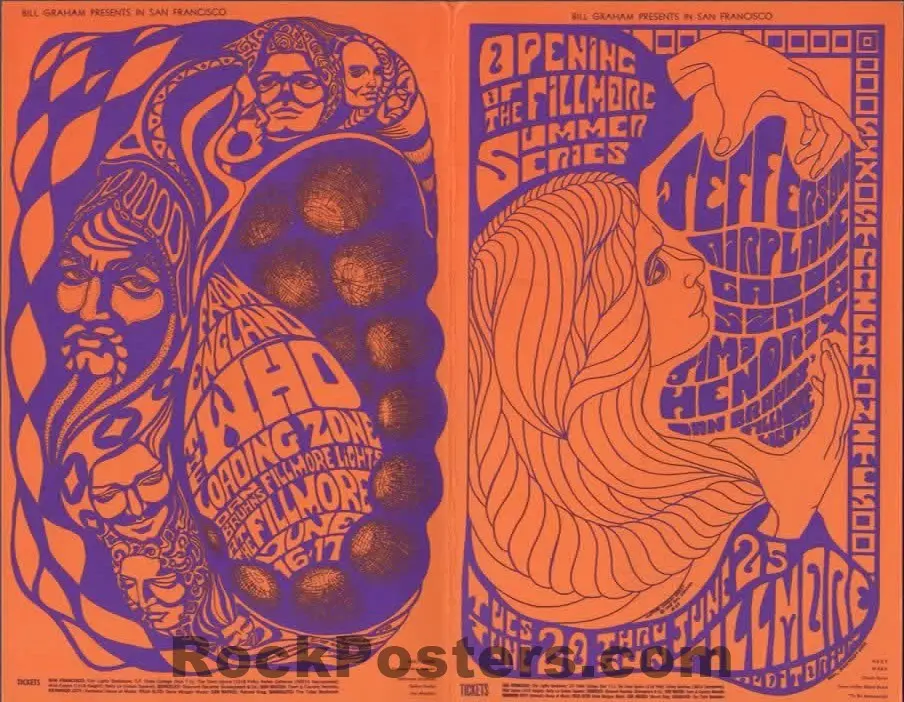 Auction - Bg- 68/69 - Jimi Hendrix/ The Who -  1967 Mailer - Fillmore Auditorium - Excellent 1