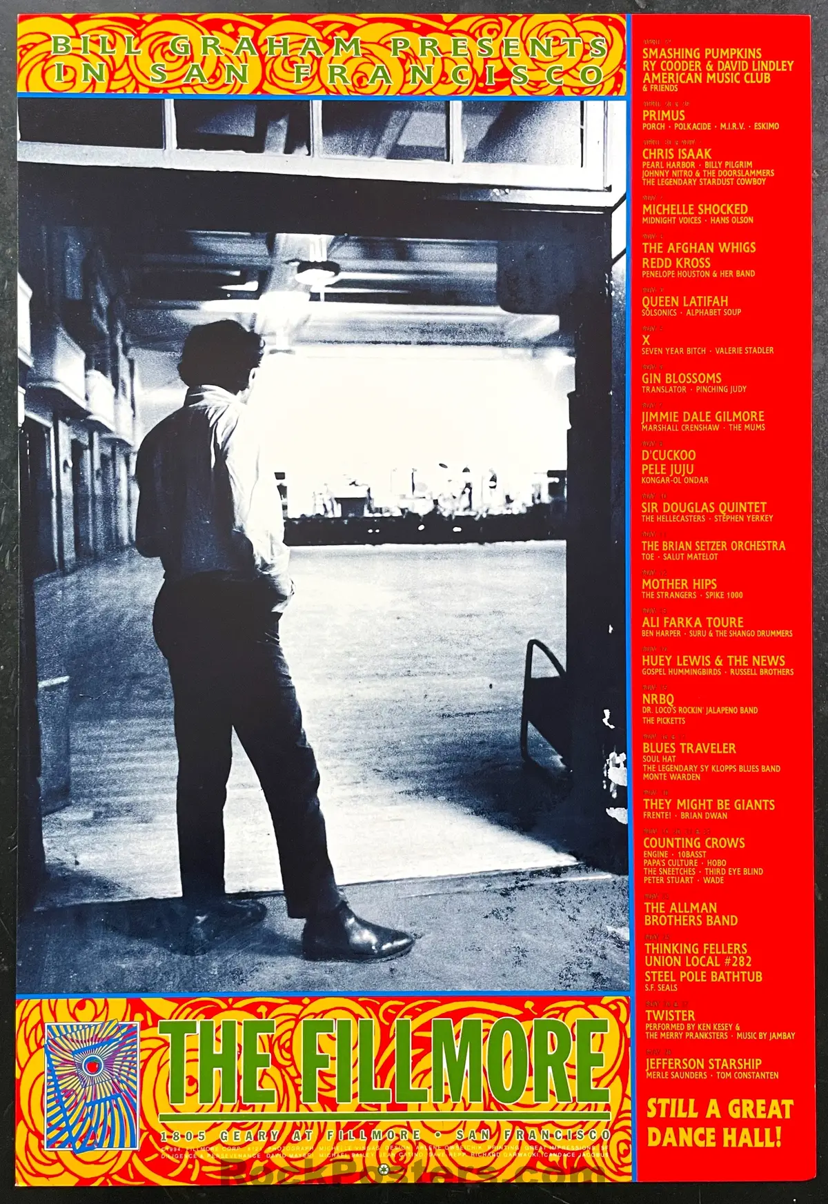 Nf-121 - Opening Month Lineup - 1994 Poster - The Fillmore - Near Mint Minus 1