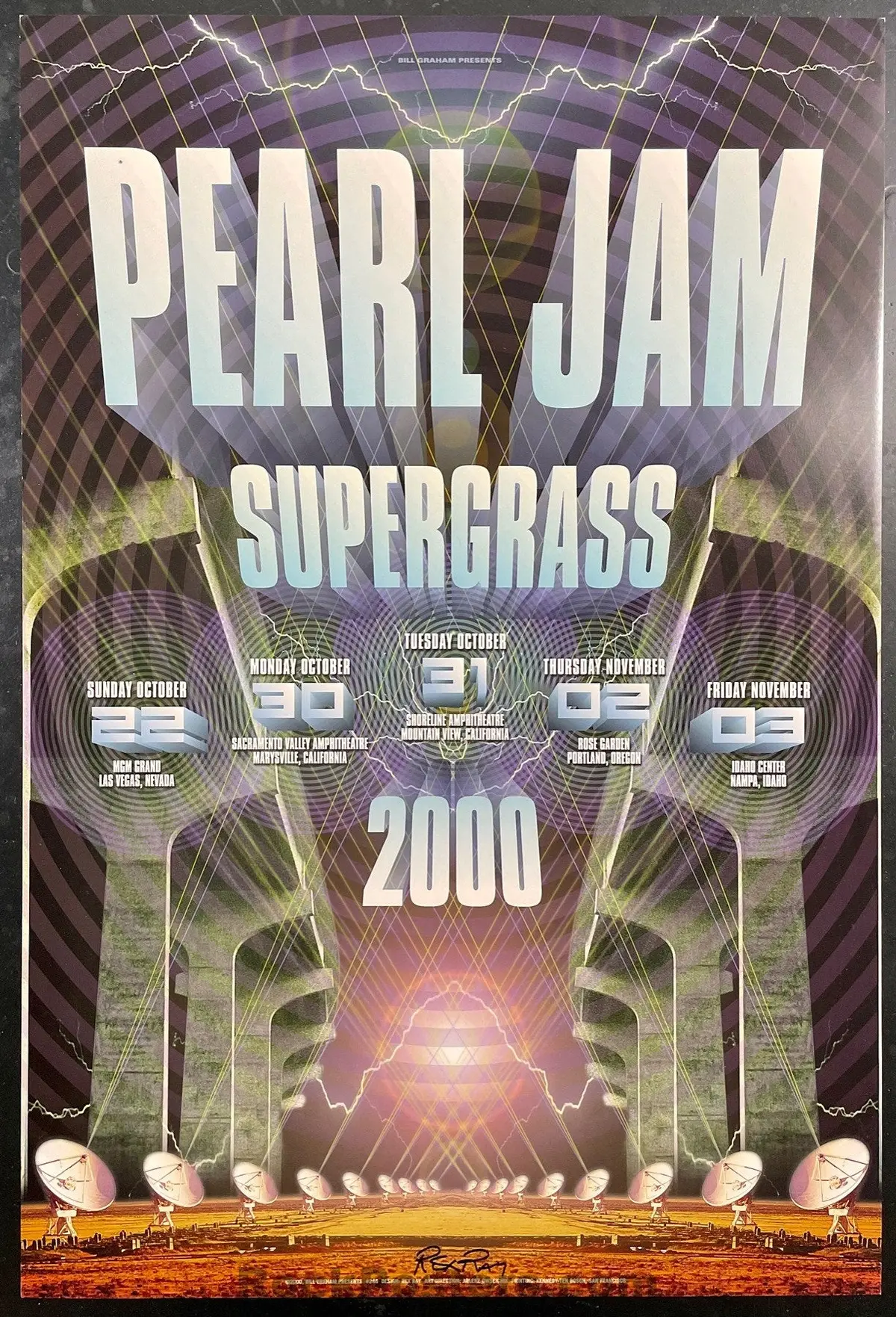 Auction - Bgp-248 - Pearl Jam - Artist Signed - 2000 Poster -  West Coast Tour - Near Mint 1
