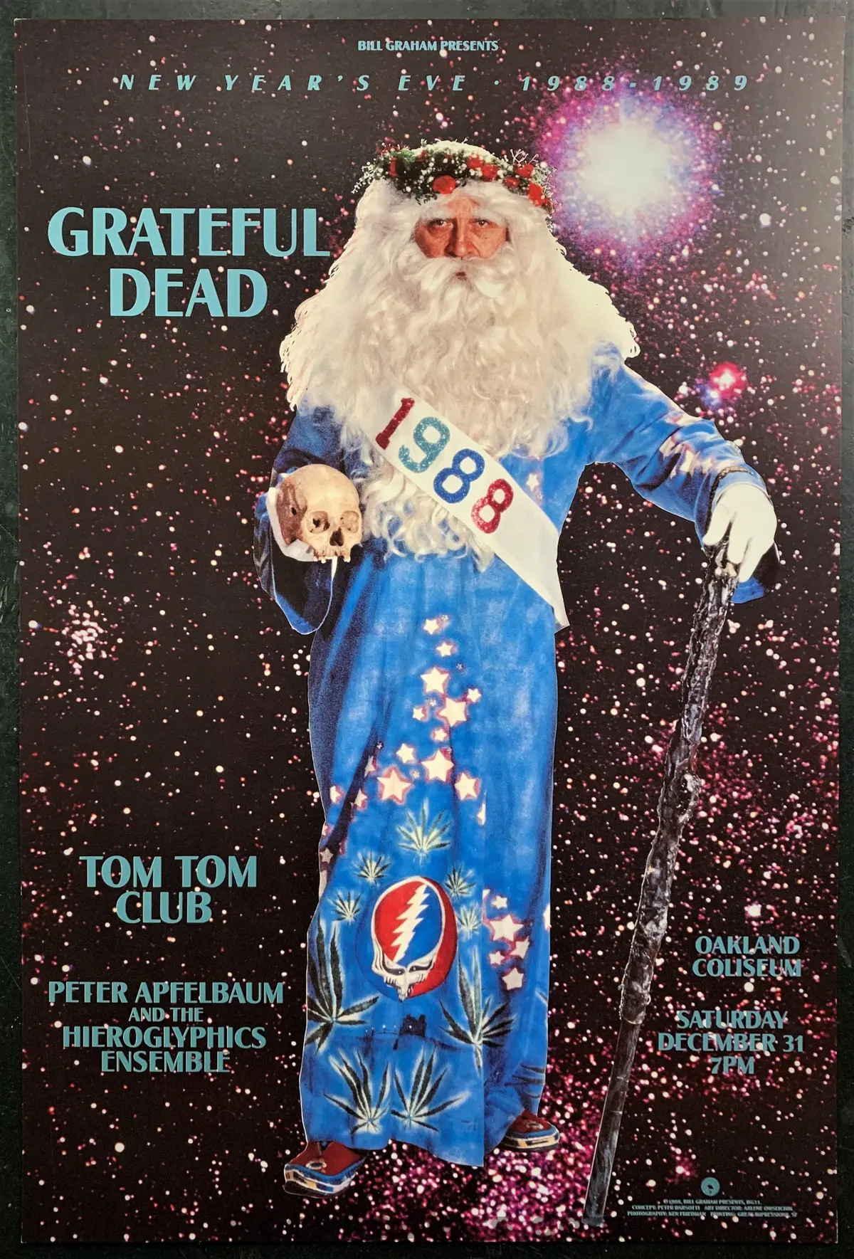 Bgp-31 - Grateful Dead  - New Year's - 1988 Poster - Oakland Coliseum - Near Mint 1