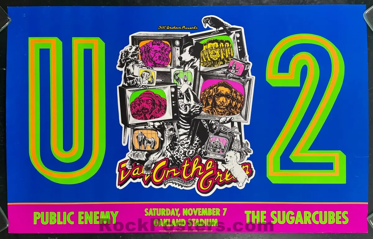 Bgp-65 - U2/Public Enemy - 1992 Poster - Oakland Coliseum - Excellent 1