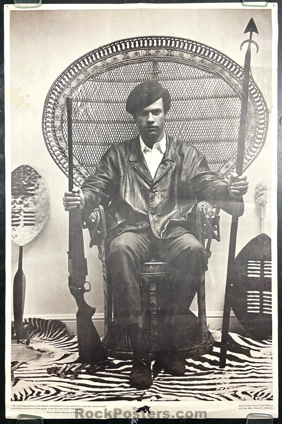 Auction - Black Panther Party - Huey Newton - Political Poster - Very Good 1