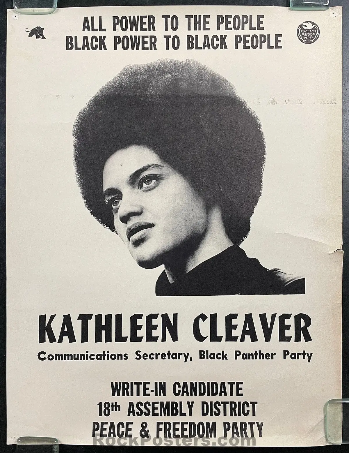 Auction - Black Panther Party - Kathleen Cleaver - 1968 Political Poster - Very Good 1