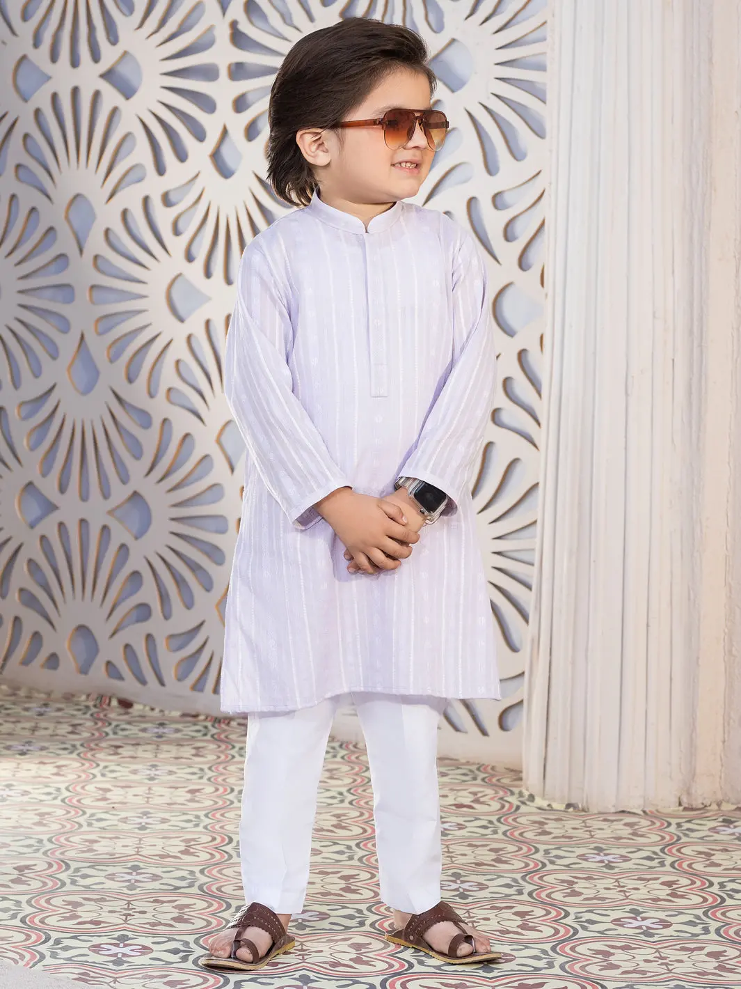 Light Purple Blended Kurta - Alby-K-015 1