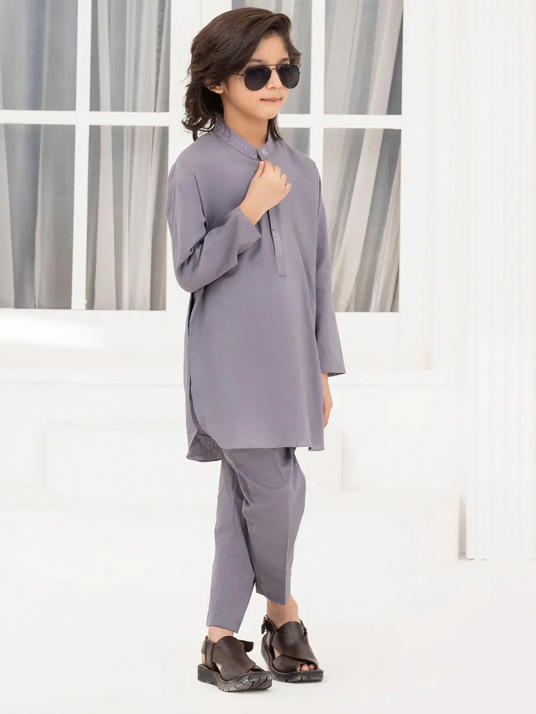 Purple Blended Kurta Trouser - Alby-Kt-009 1