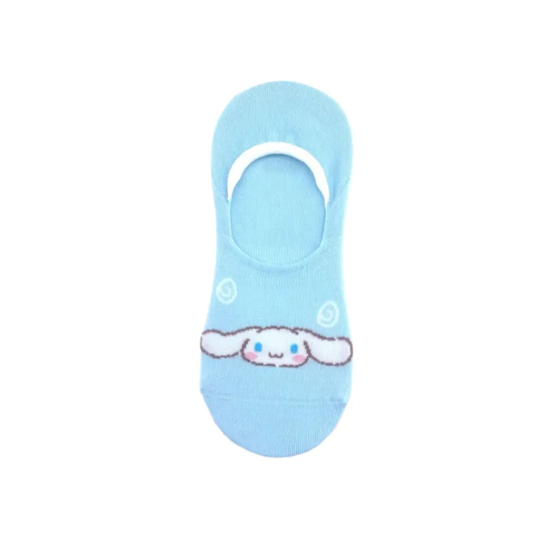 Sanrio Characters Solid Color No-Show Socks (1 Pair)(Cinnamoroll) 1