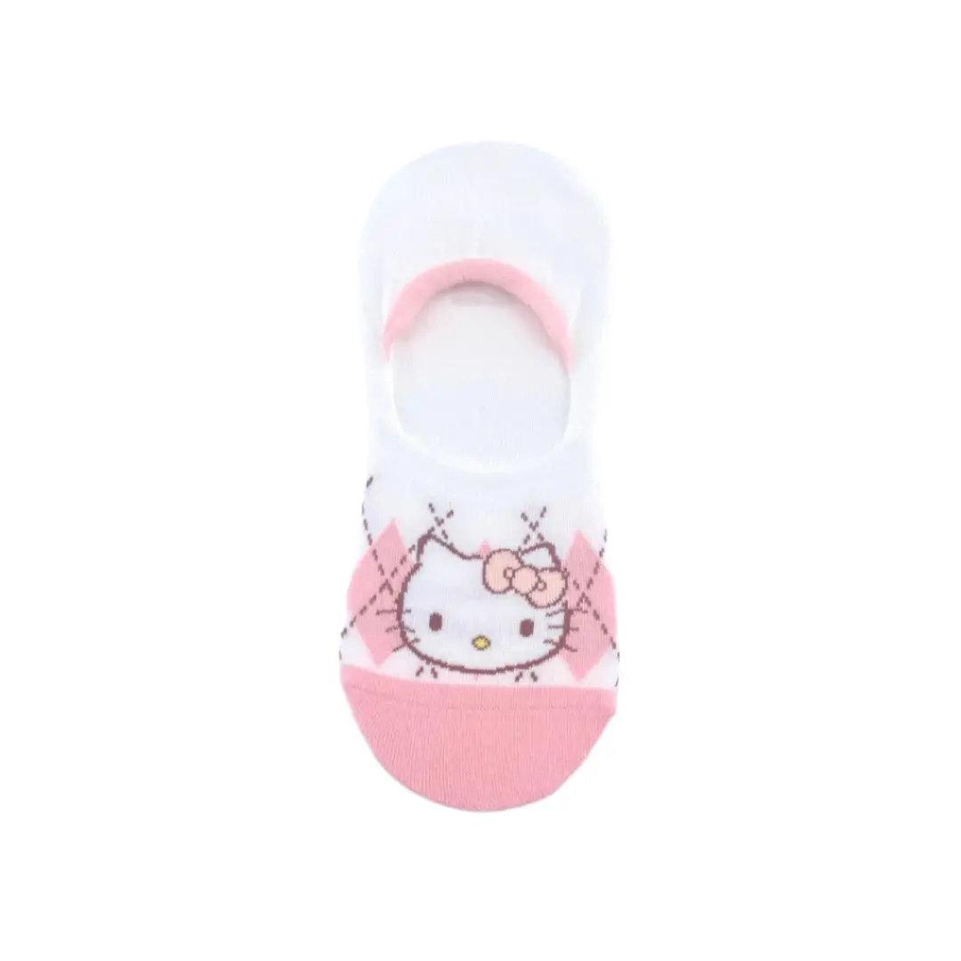 Sanrio Characters Checkered No-Show Socks (1 Pair)(Hello Kitty) 1