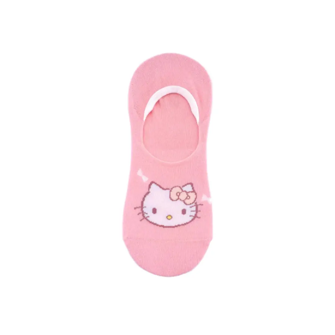 Sanrio Characters Solid Color No-Show Socks (1 Pair)(Hello Kitty) 1