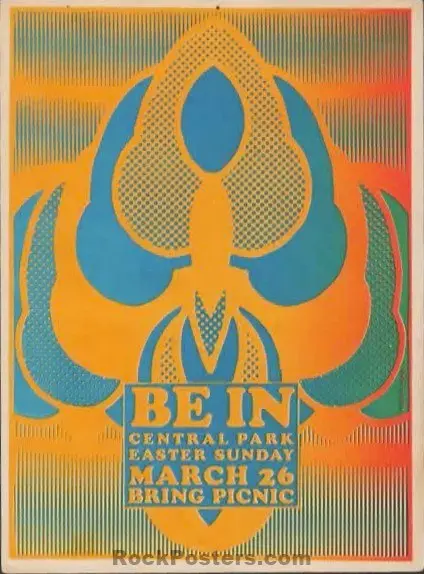 Auction - Be In - Peter Max - New York City - 1967 Handbill - Excellent 1