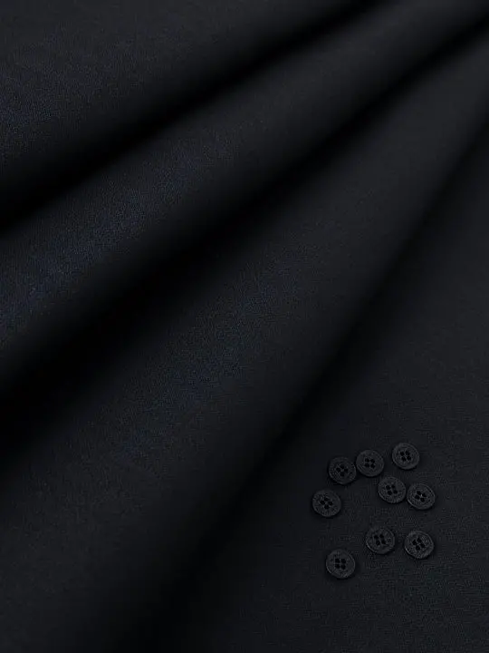 Black Blended Men Unstitched Fabric - Al-Un-Nzm-6150 1