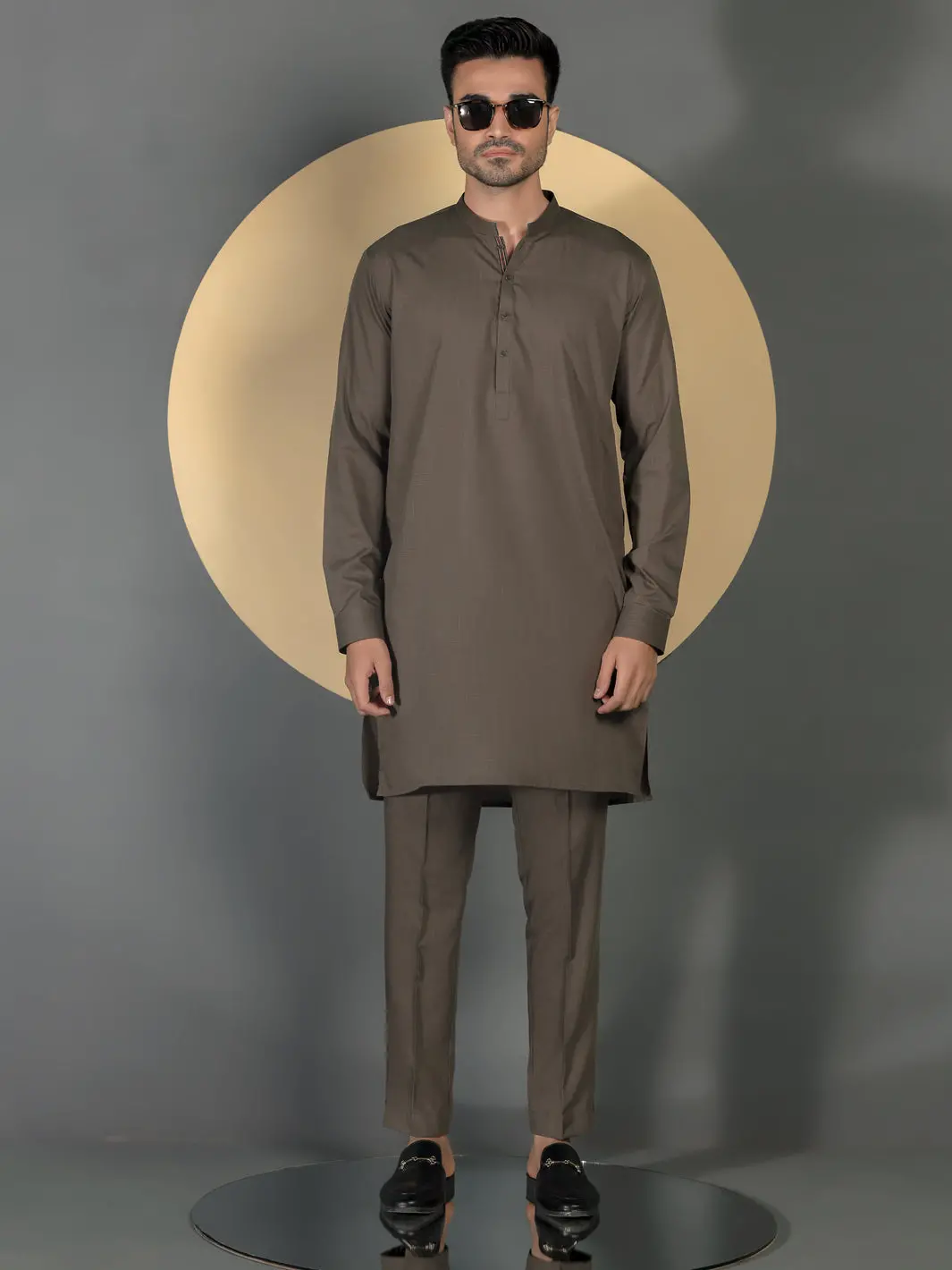 Brown Blended Men Unstitched Fabric - Al-Nizam-22 1