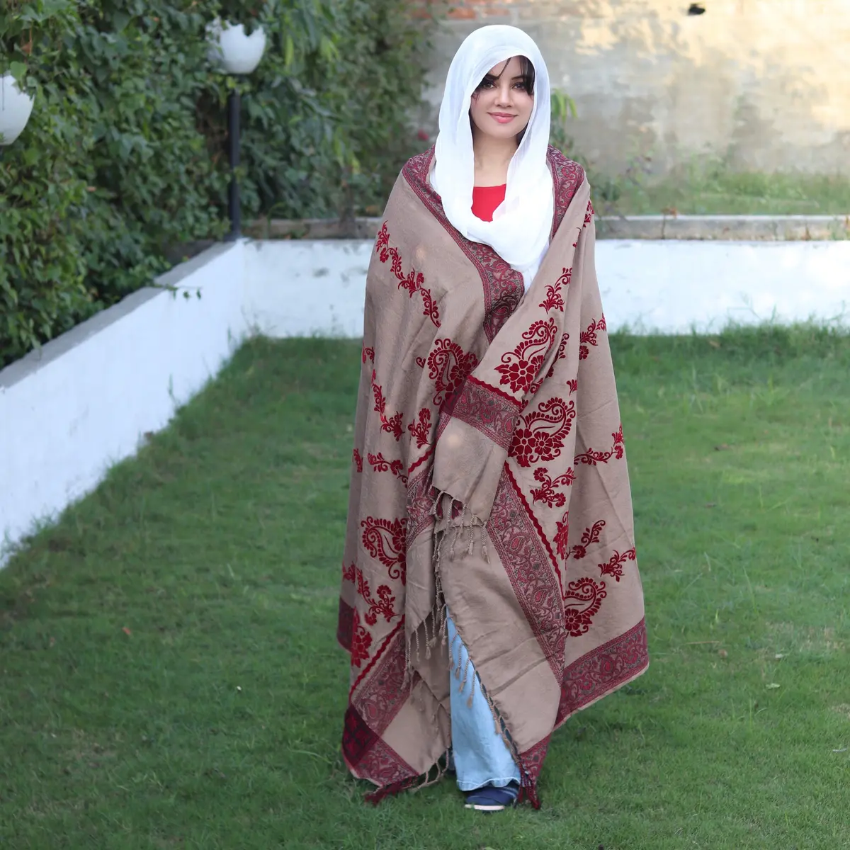 Winter Brown Woolen Shawl 1