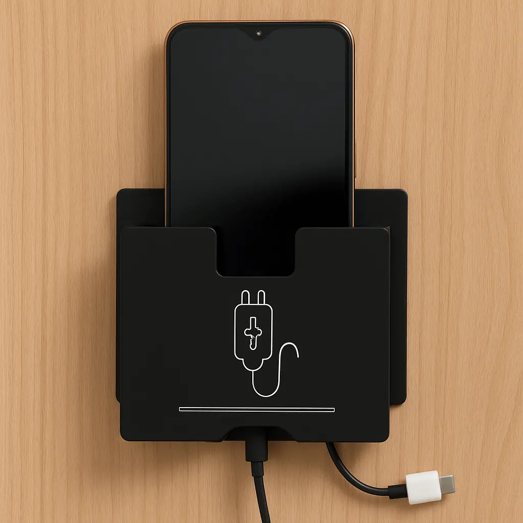Wall Mount Acrylic Mobile Phone Charger Holder 2