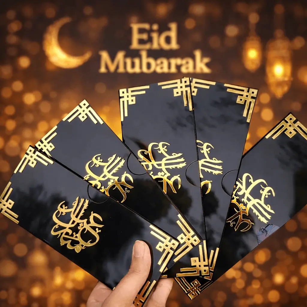 Premium Acrylic Eidi Envelopes – Eid Mubarak Gift Envelopes -Cor01 1