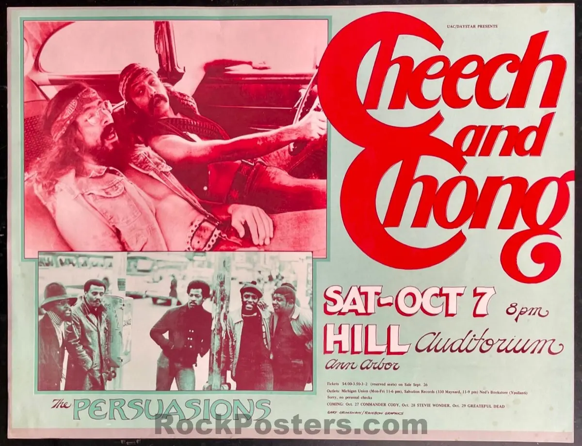 Auction - Cheech & Chong - Gary Grimshaw -  Ann Arbor Mi - 1972 Poster - Excellent 1