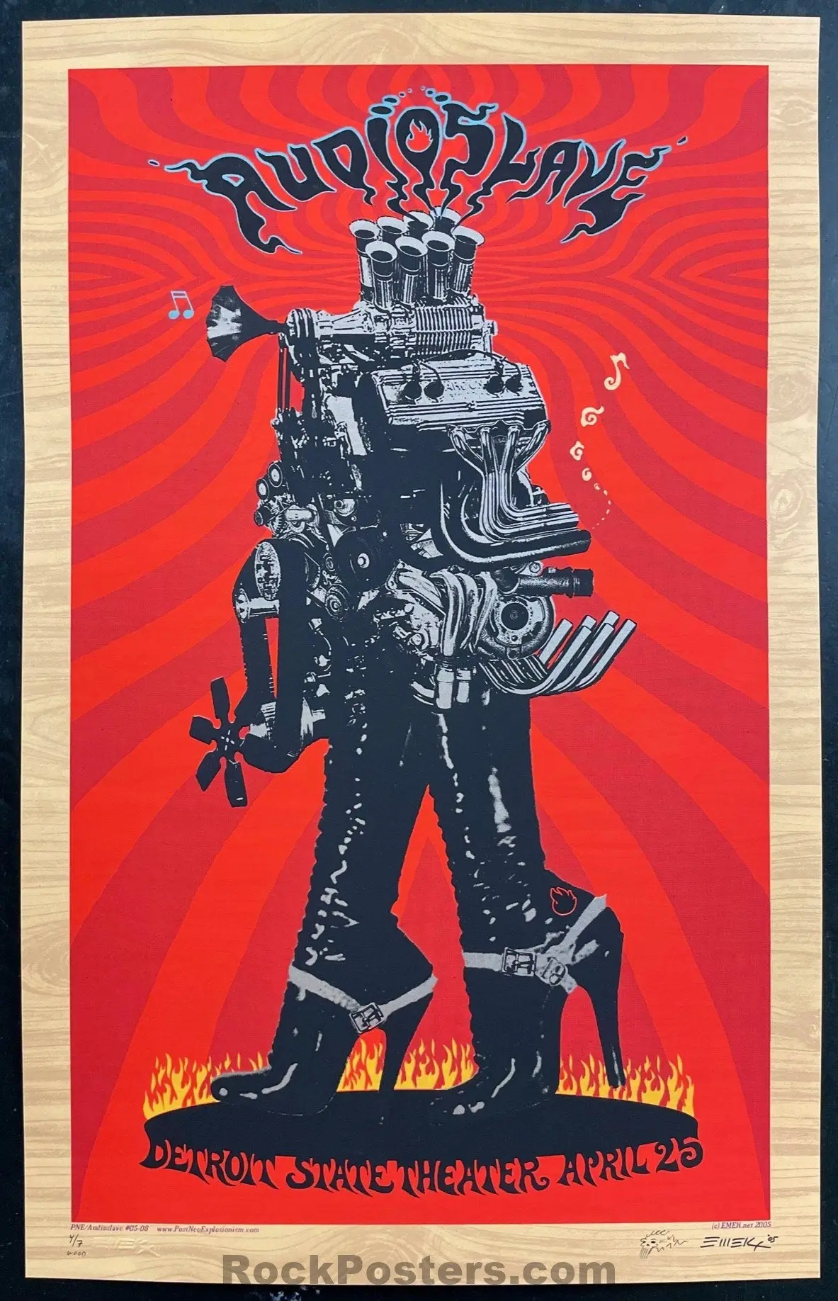 Auction - Audioslave -  Detroit '05 - Emek  - Wood Edition Of 7 - Near Mint 1