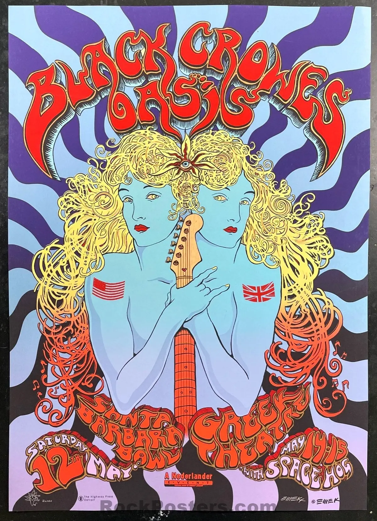 Auction - Black Crowes - Oasis - Los Angeles '01 - Emek - Board Edition - Near Mint Minus 1