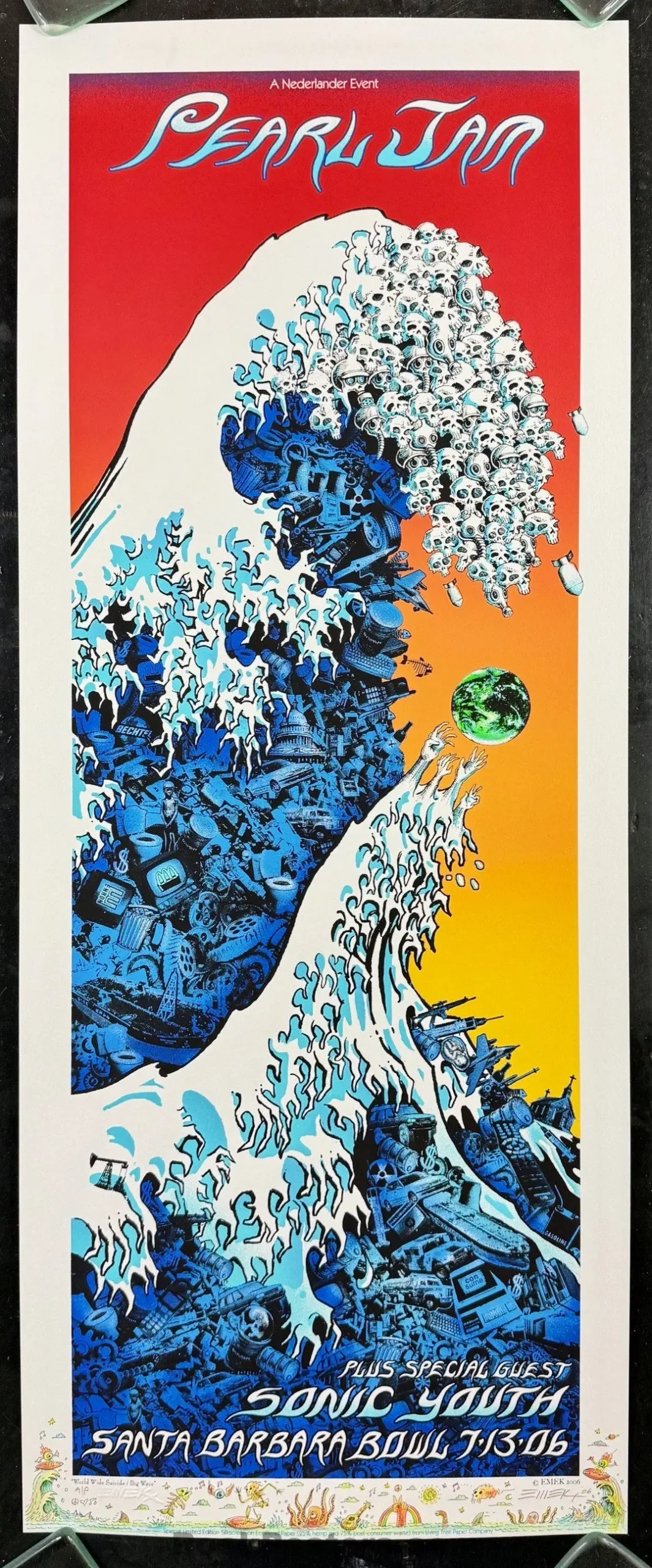 Auction - Pearl Jam - Santa Barbara '06 - Big Wave - Highly Doodled - Artist Proof Edition - Emek - Mint 1