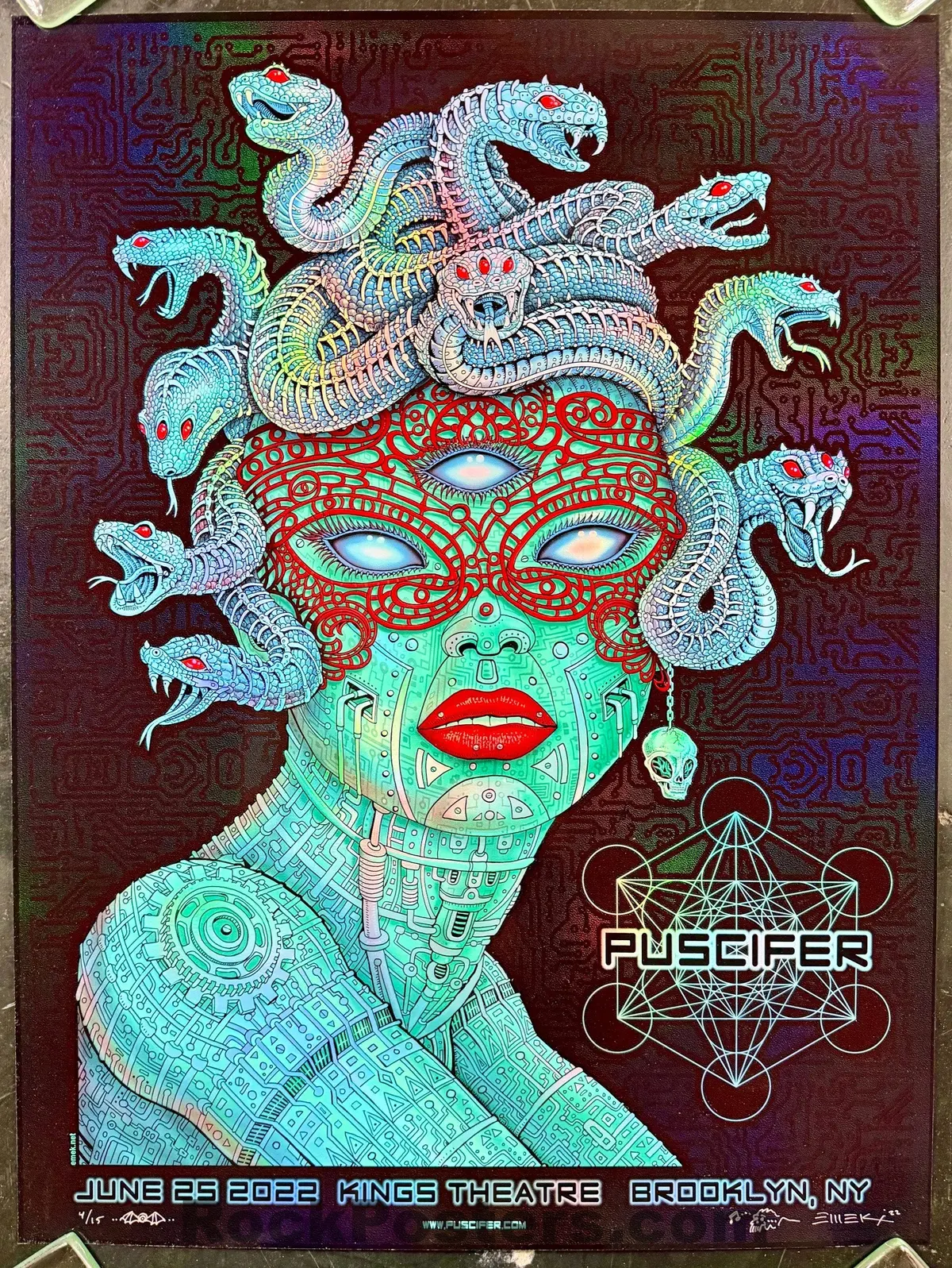 Auction - Puscifer - Brooklyn '22 - Green Foil Variant - Edition Of 15 - Emek - Near Mint 1