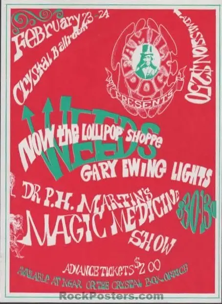 Auction - Fd-P2 - The Weeds - 1968 Handbill - Portland, Or - Near Mint 1