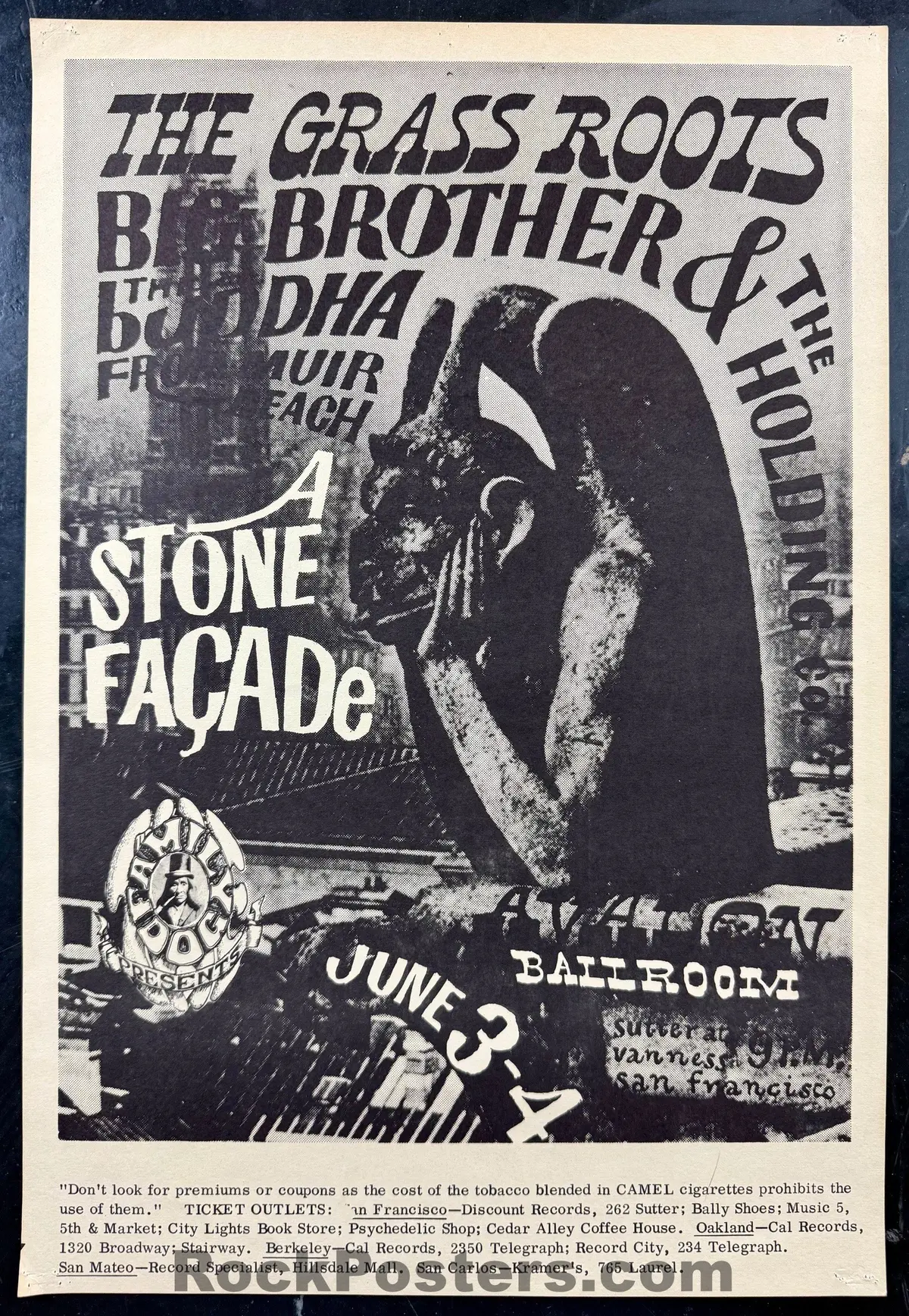 Auction - Fd-11 - "Stone Facade" - Victor Moscoso - 1966 Poster - Avalon Ballroom - Excellent 1