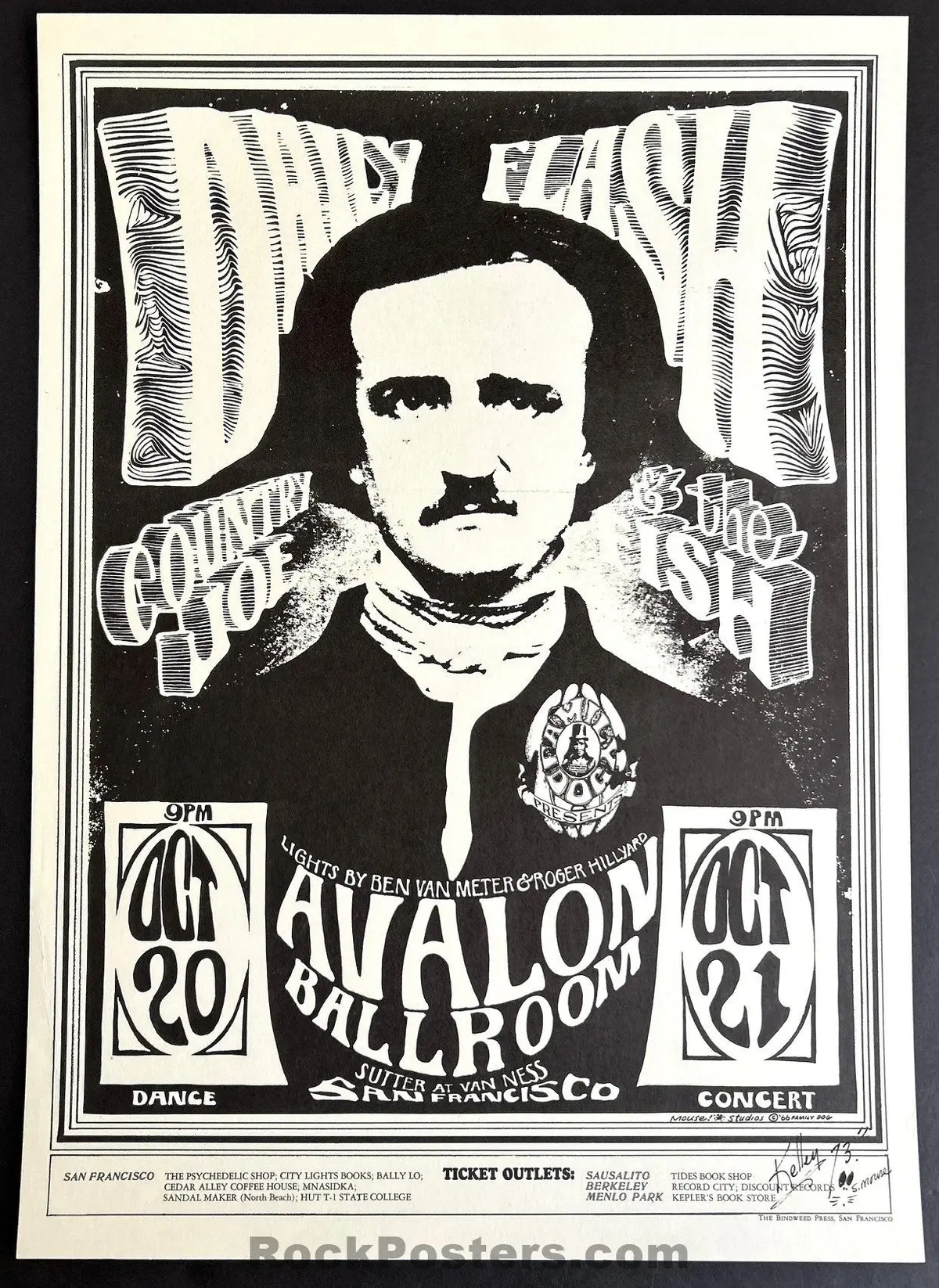 Auction - Fd-31 - Daily Flash - Mouse & Kelley Signed - Avalon Ballroom - 1966 Poster - Near Mint Minus 1