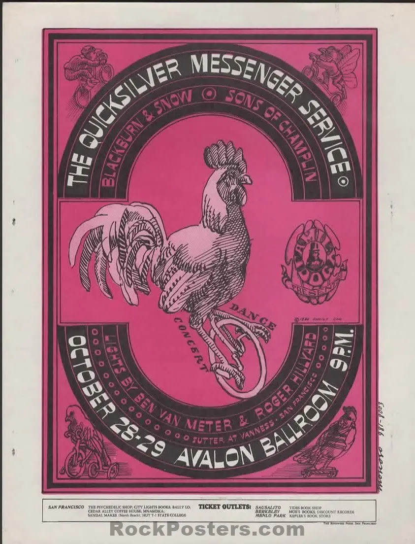 Auction - Fd-32 - Quicksilver Messenger - 1966 Handbill - Avalon Ballroom - Near Mint 1