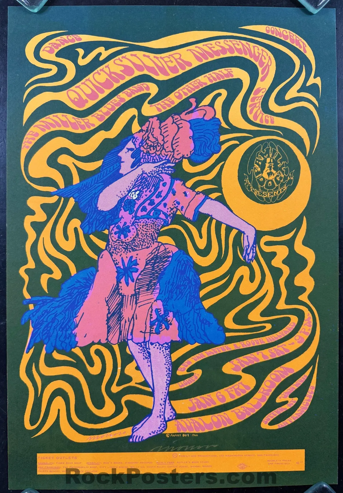 Auction - Fd-42 - Quicksilver Messenger - Moscoso Signed - 1967 Poster - Avalon Ballroom - Excellent 1