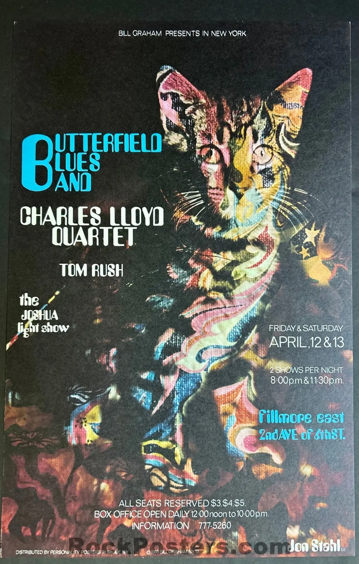 Auction - Fe-6 - Butterfield Blues Band - Original 1968 Poster - Fillmore East - Near Mint 1