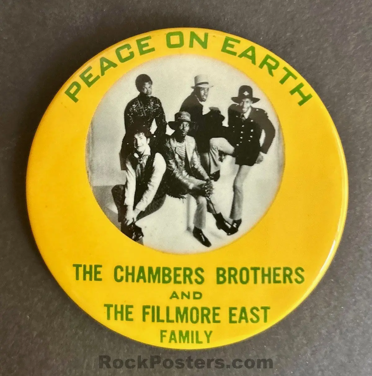Auction - Chambers Brothers - Peace On Earth - 1969 Pinback Button - Fillmore East - Near Mint 1