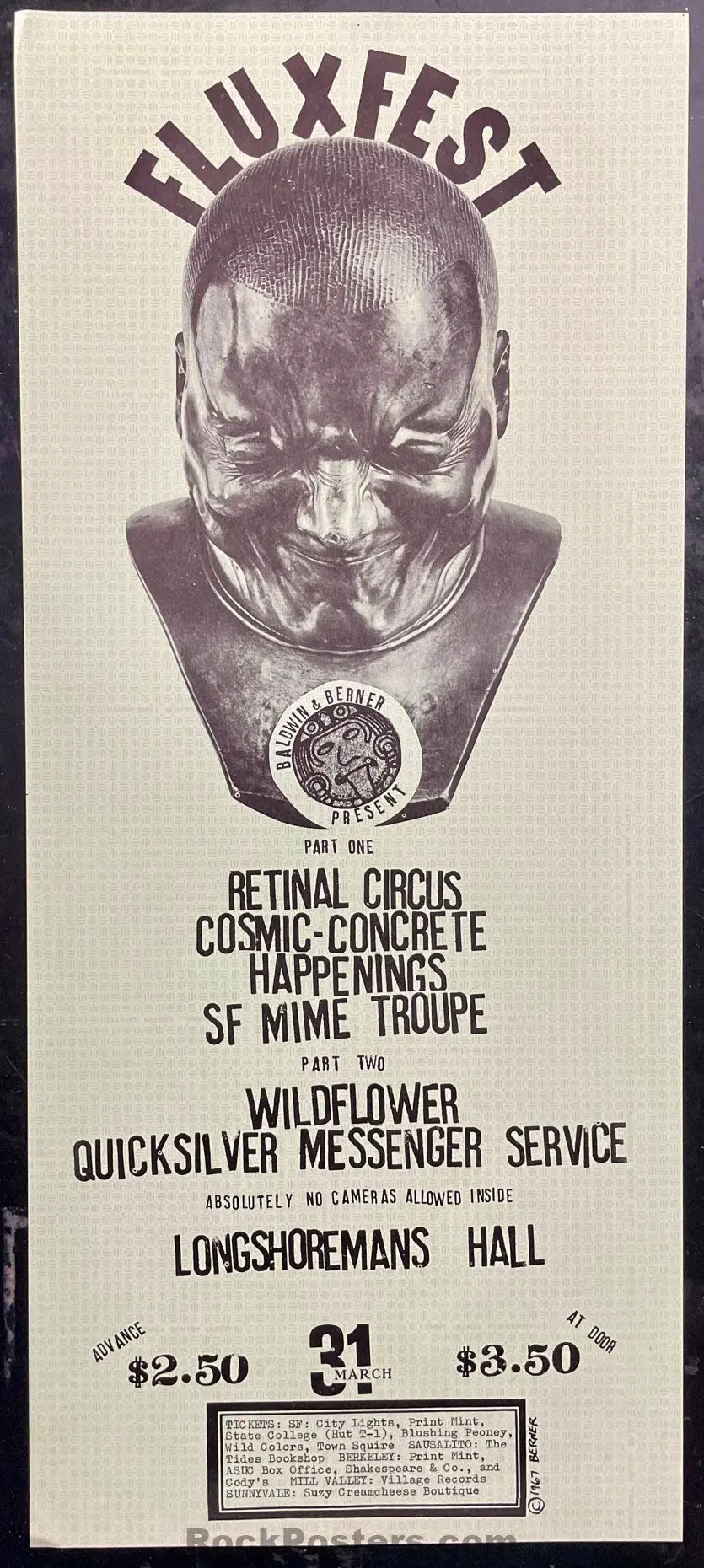 Auction -  Aor 2.198 - Fluxfest - Sf Mime Troupe - Longshoreman's Hall - 1967 Poster - Near Mint Minus 1