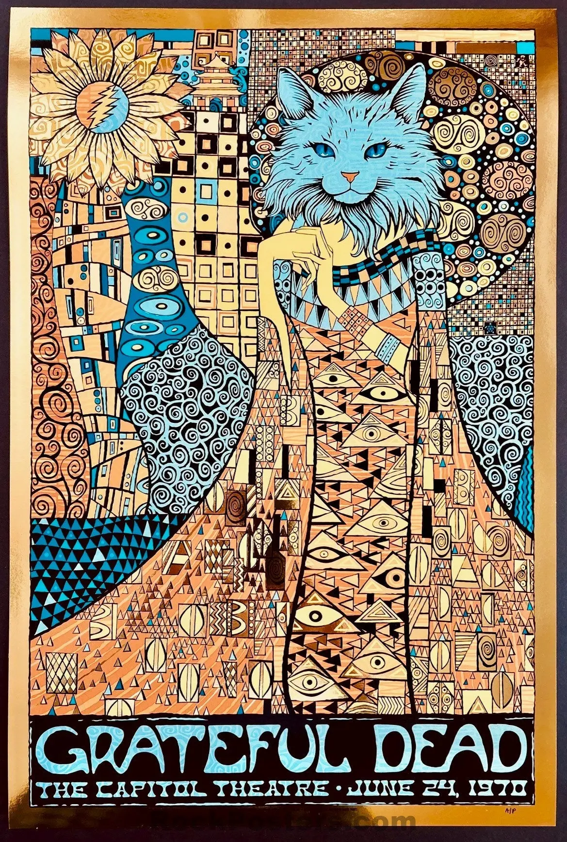 Auction - Grateful Dead - China Cat Sunflower '24 - Todd Slater - Gold Mirror Foil Poster - Artist Proof - Mint 1