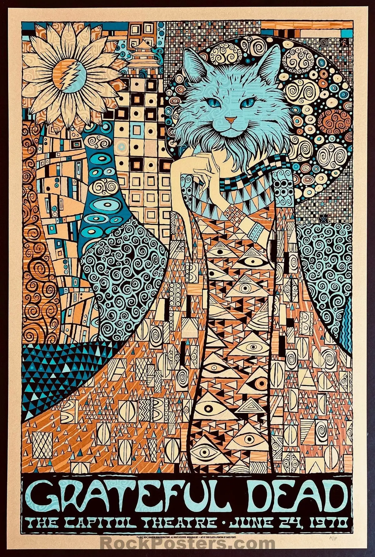 Auction - Grateful Dead - China Cat Sunflower '24 - Todd Slater - Stardream Gold A/P Poster - Mint 1